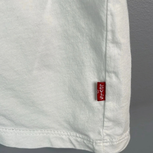 LEVIS White Red Tab Graphic Logo Crewneck T-Shirt Short Sleeve Cotton M - Picture 6 of 11